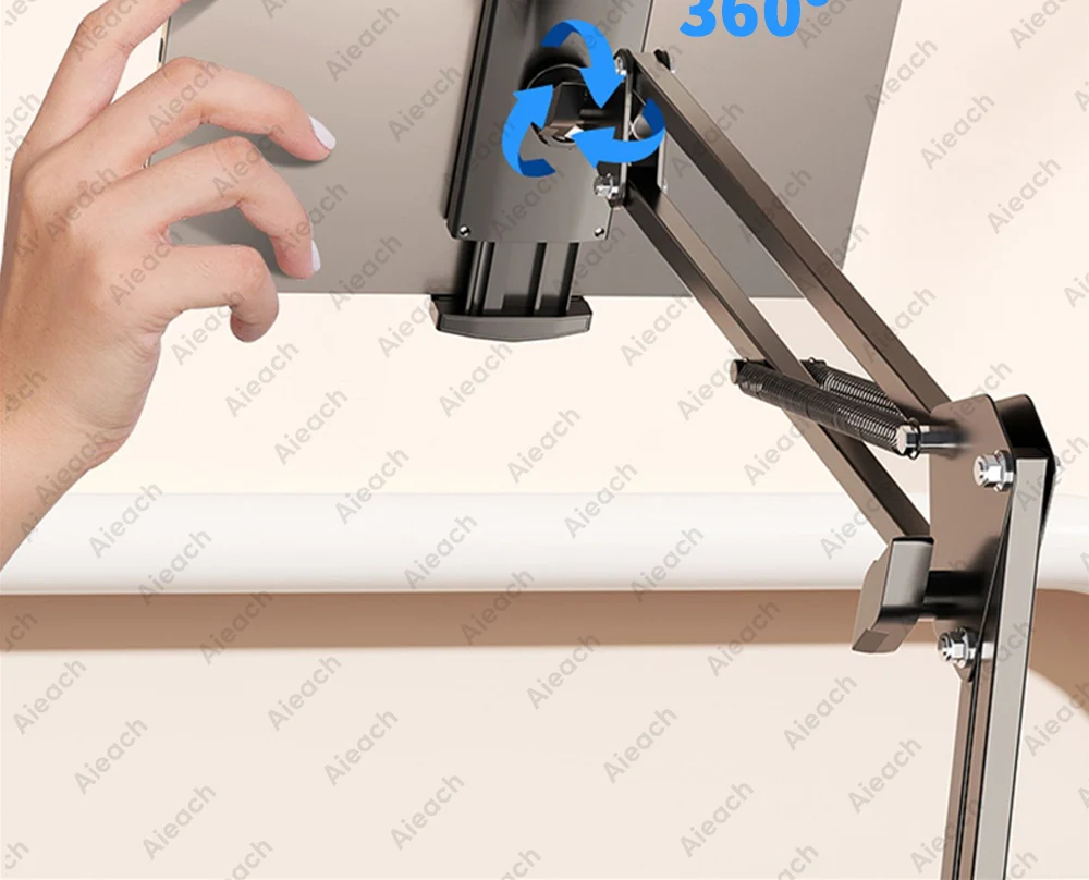Adjustable Bed Tablet Stand for 4-12.9 Inches Mobile Phones Tablets Aluminum Arm Bed Desk Tablet Mount Support for iPad Mini