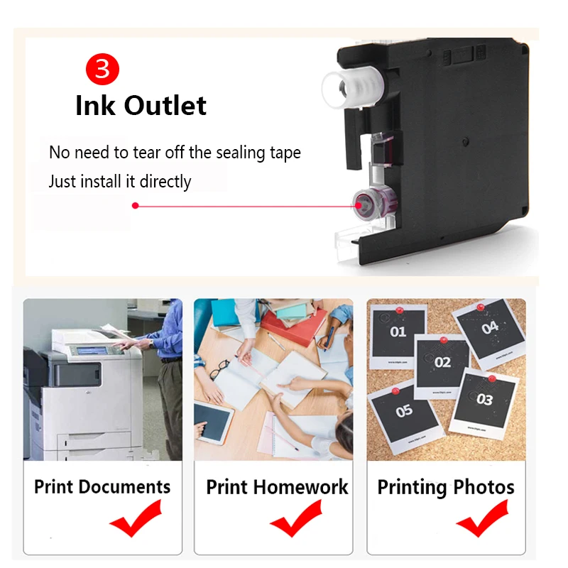 LC123 LC-123 LC 123 XL LC123XL Ink Inkjet Cartridges For Brother MFC J4410DW J4510DW J4610DW J4710DW J470DW J6920DW