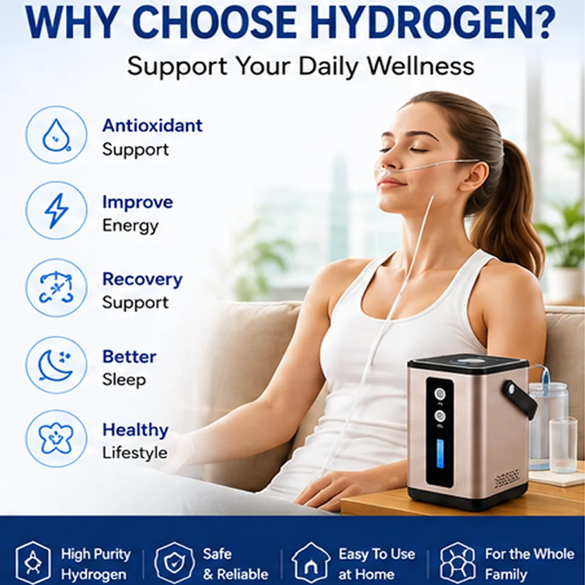 Suzyeko Hydrogen Oxygen Inhalation Machine 450ml/min H2 Generator 99.98% Purity SPE PEM Technology Home Use