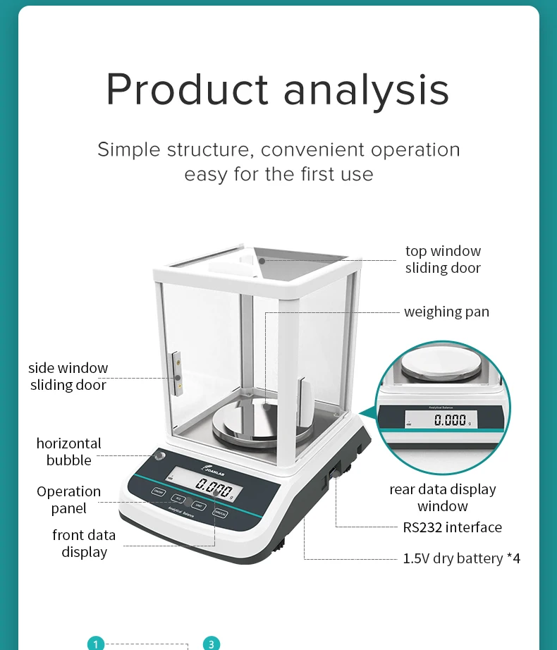Digital Analytical Balance Laboratory Scales Microbalance Electronic Precision Balance Scale 200g 300g Range 0.001g Resolution