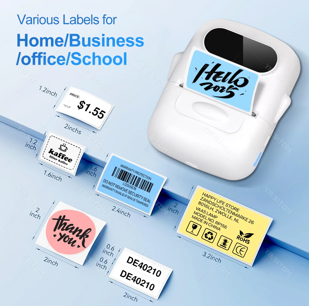 P50 Marklife 20-50mm Thermal Label Printer Protable Bluetooth Wireless Self-Adhesive Printer Tag Price Machine for Office School