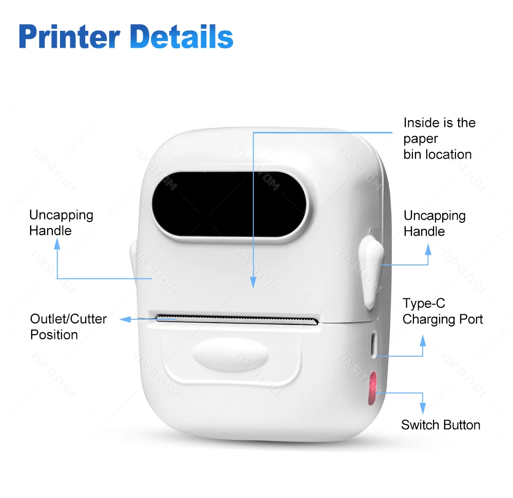 P50 Marklife 20-50mm Thermal Label Printer Protable Bluetooth Wireless Self-Adhesive Printer Tag Price Machine for Office School