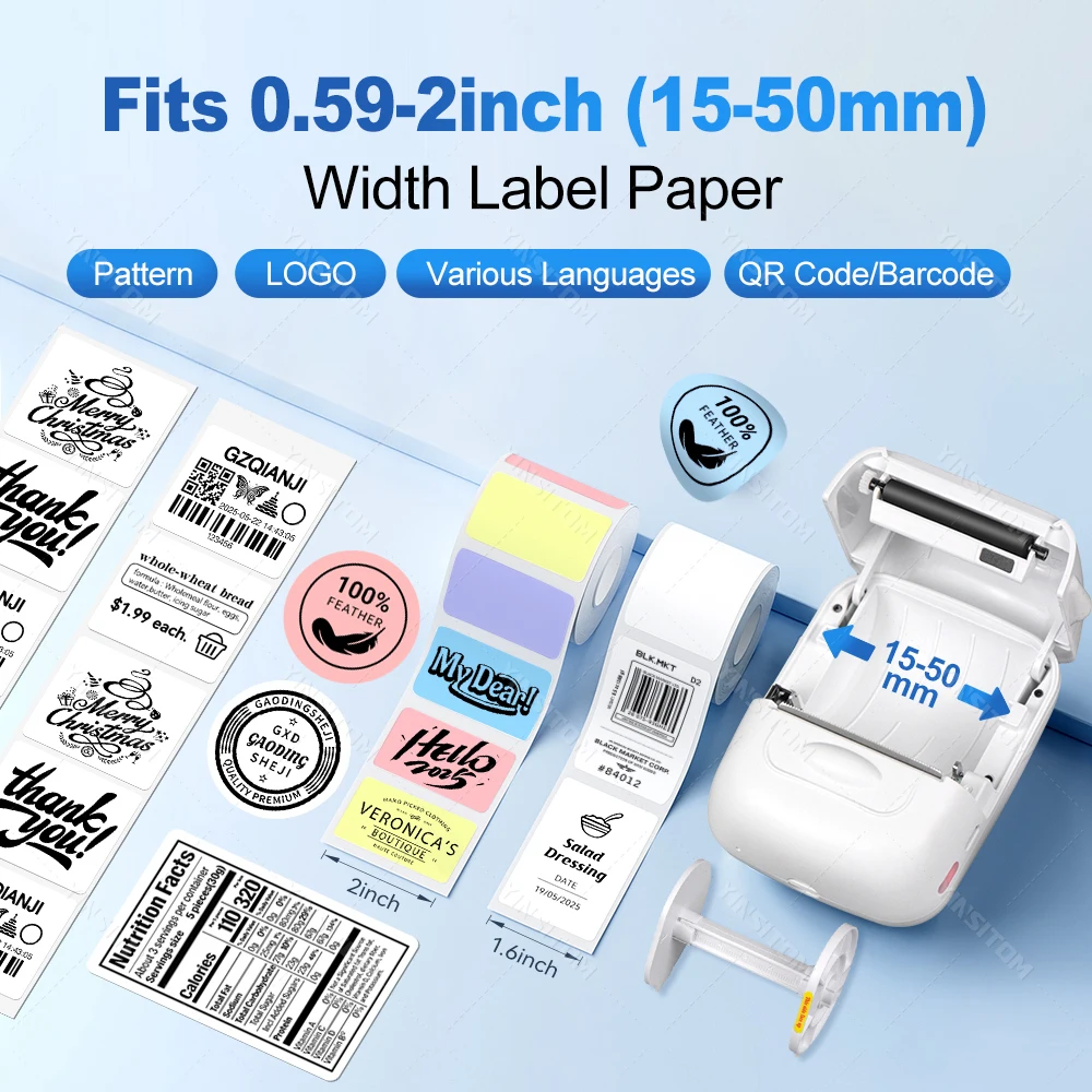 P50 Marklife 20-50mm Thermal Label Printer Protable Bluetooth Wireless Self-Adhesive Printer Tag Price Machine for Office School