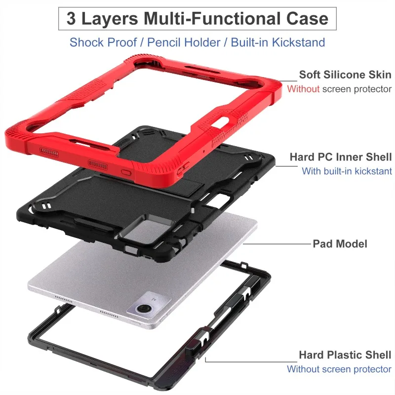 Heavy Duty Protective Case for Lenovo Tab Idea 11 TB336ZU TB336FU Xiaoxin Pad 11 2025 TB335FC Tablet Stand Cover with Pen Slot