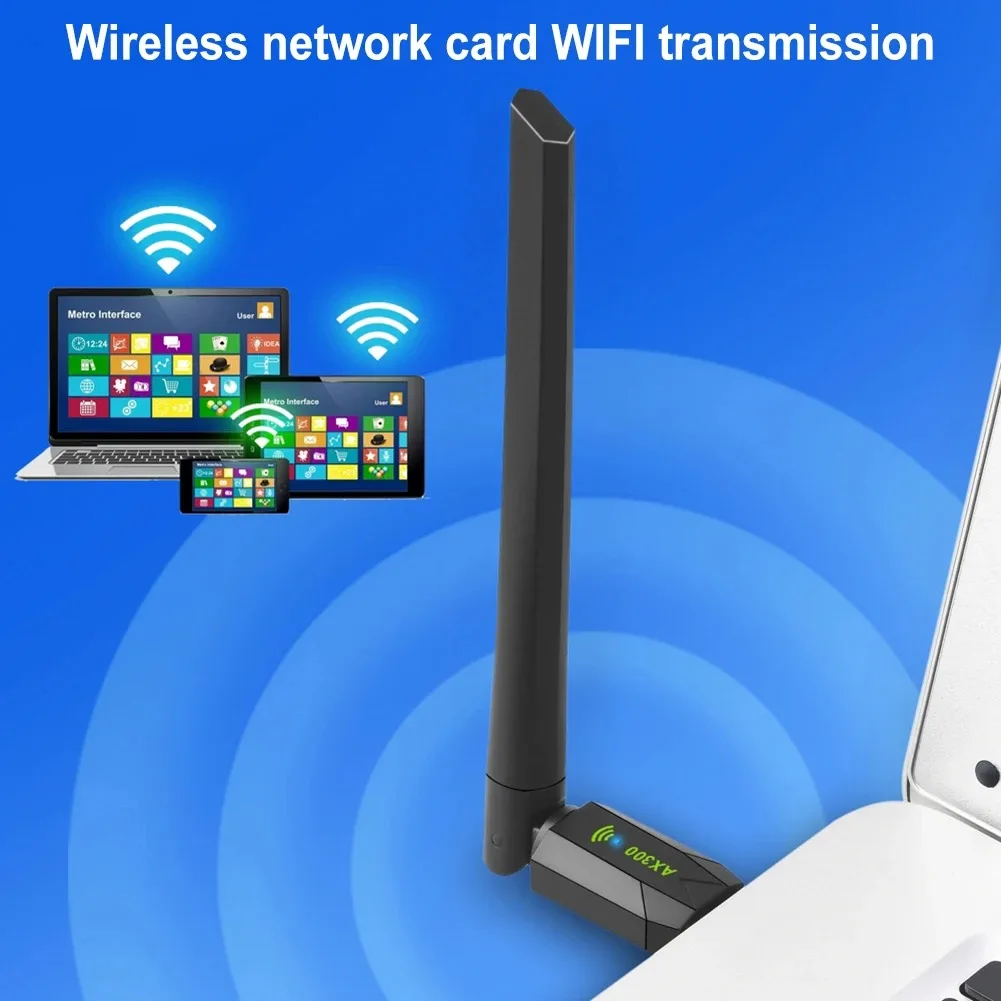 KEBIDUMEI USB WiFi Adapter WIFI6 AX900/AX300 802.11AX Wireless Network Card 2.4G 5G Bluetooth 5.4 Receiver 900Mbps For PC/Laptop