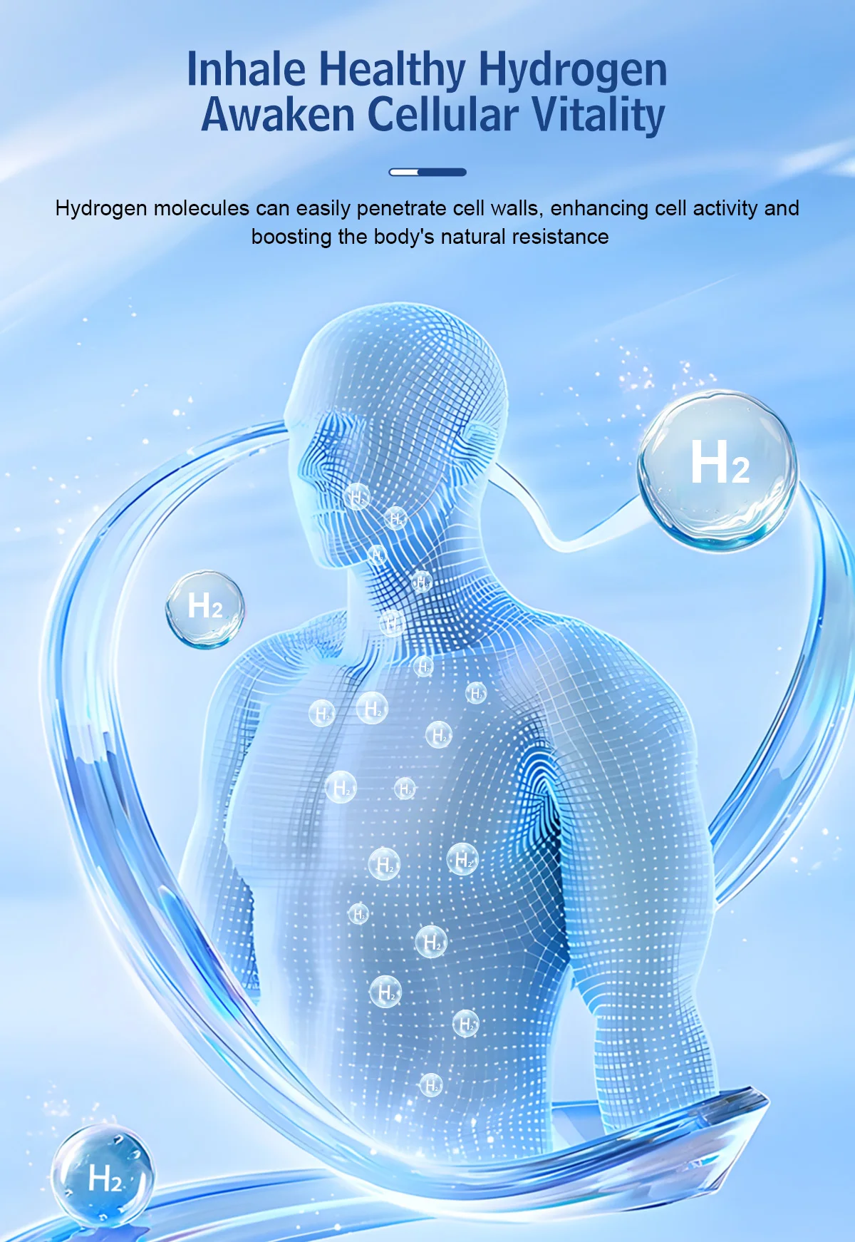 Suyzeko H2 Inhaler 200ML:Pure Hydrogen Water Generator Wodoru,Inhalator Wodorowy,Home Care Wellness,Free Portable Carry Bag