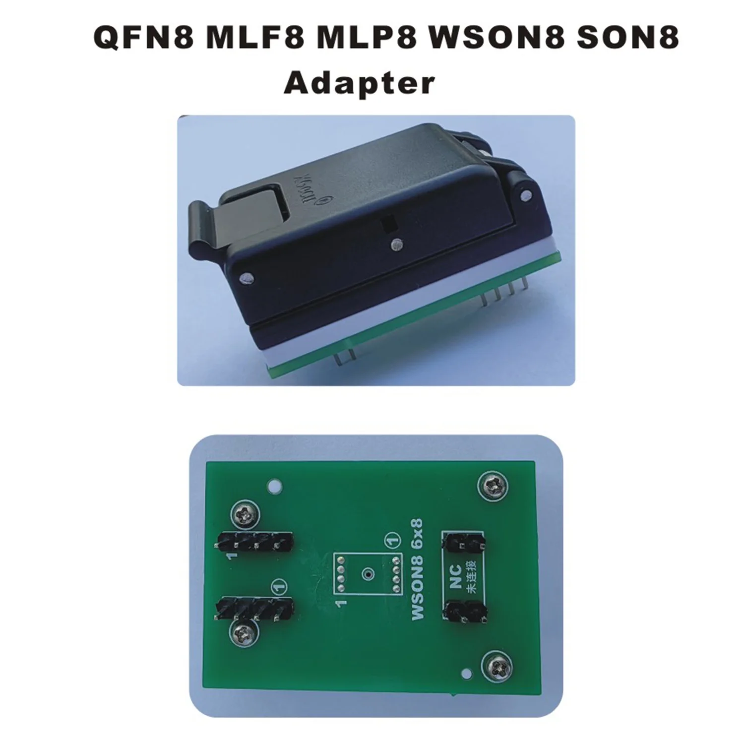 XGecu QFN8 WSON8 DFN8 5X6 or 6X8 IC Socket universal adapter for SPI NAND NOR Flash MLF8 MLP8 SON8 with High-end Spring Probe