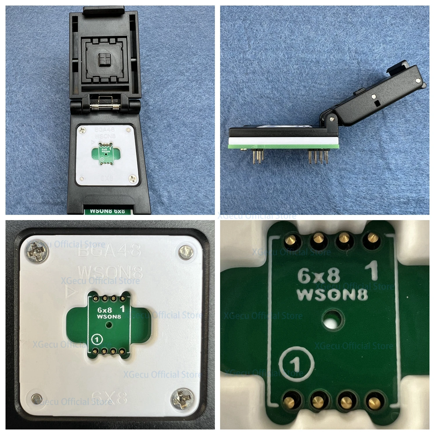 XGecu QFN8 WSON8 DFN8 5X6 or 6X8 IC Socket universal adapter for SPI NAND NOR Flash MLF8 MLP8 SON8 with High-end Spring Probe