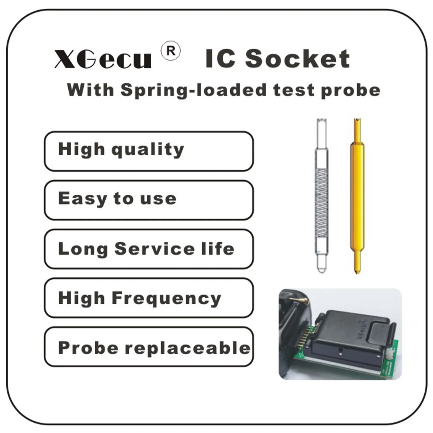 XGecu QFN8 WSON8 DFN8 5X6 or 6X8 IC Socket universal adapter for SPI NAND NOR Flash MLF8 MLP8 SON8 with High-end Spring Probe