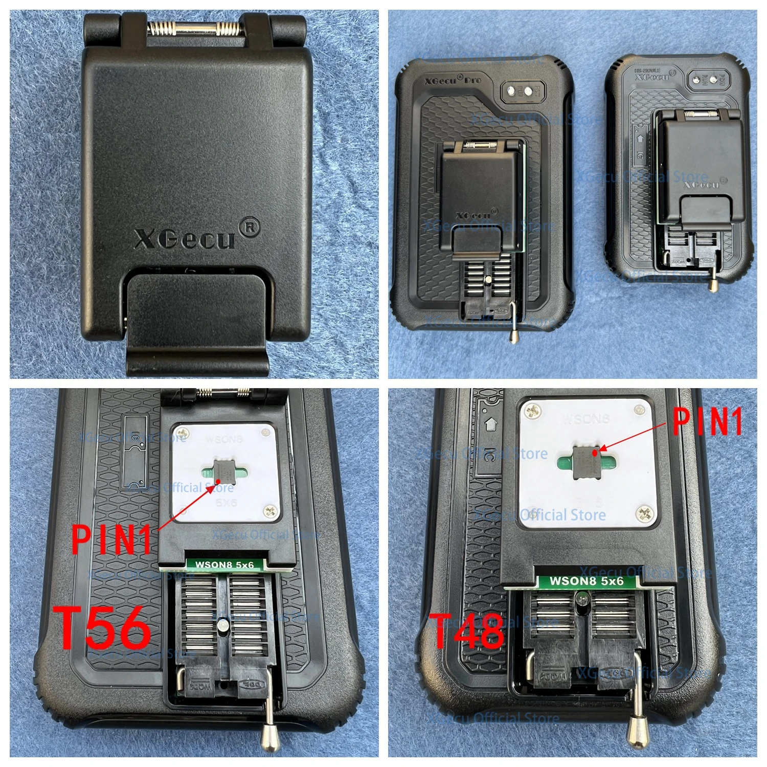 XGecu QFN8 WSON8 DFN8 5X6 or 6X8 IC Socket universal adapter for SPI NAND NOR Flash MLF8 MLP8 SON8 with High-end Spring Probe