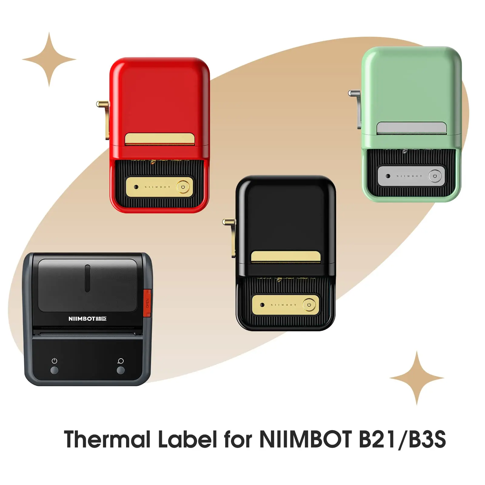 Niimbot Official Label Paper Roll Round White Transparent Sticker Paper Rolls for B21 B1 B203 Label Machine Printer