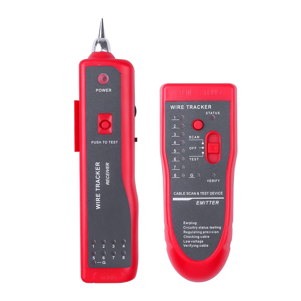 Network Cable Tester LAN Telephone Wire Tracker Diagnose Tone Tracer for STP UTP Cat5 Cat6 RJ45 RJ11 Detector Line Finder