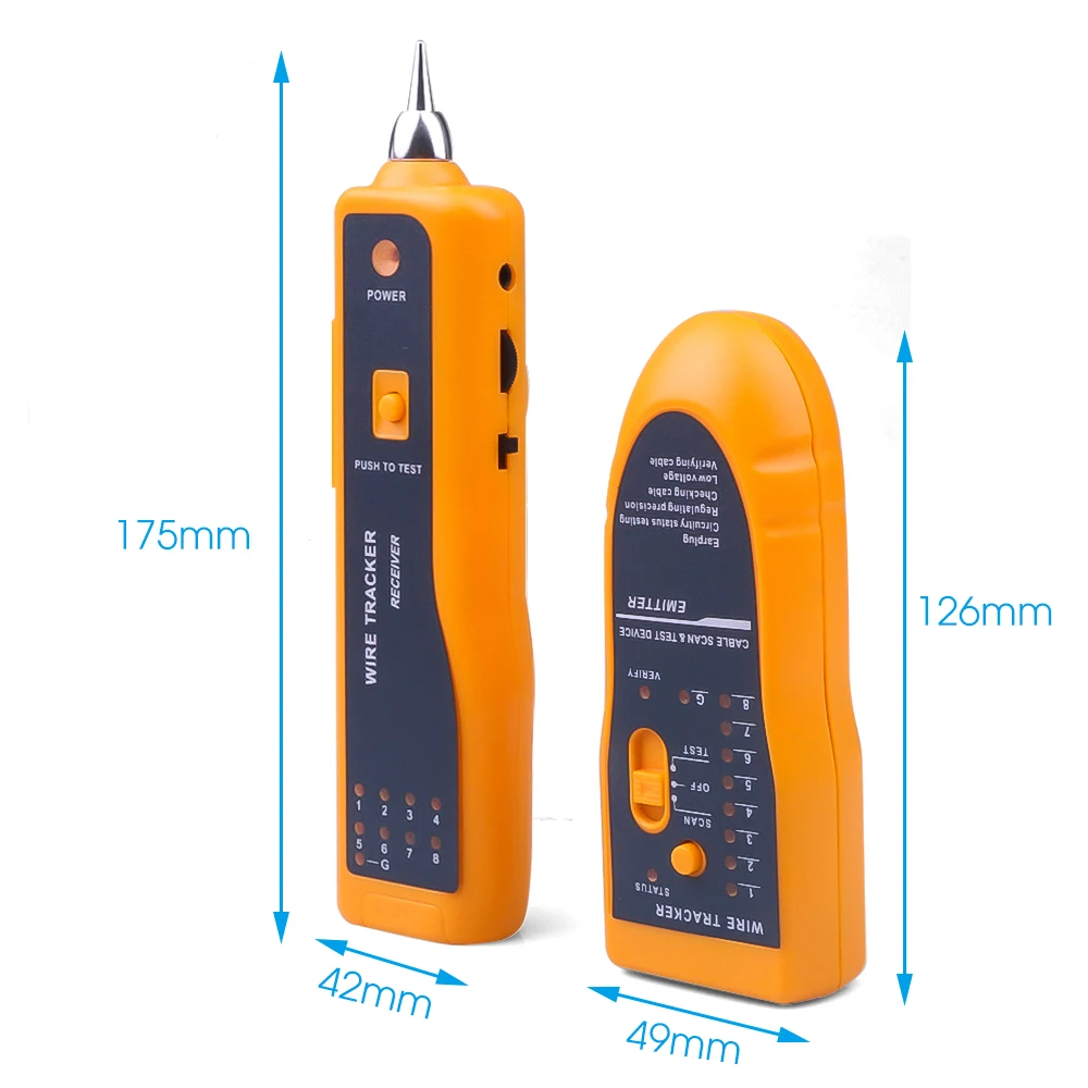 Network Cable Tester LAN Telephone Wire Tracker Diagnose Tone Tracer for STP UTP Cat5 Cat6 RJ45 RJ11 Detector Line Finder