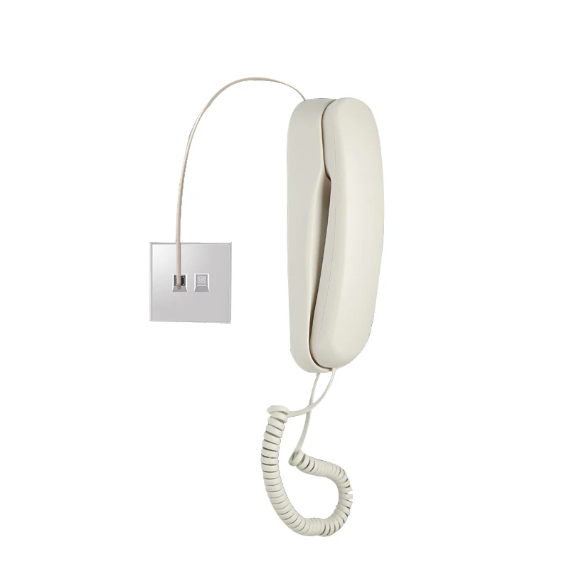 Corded Wall Phone, Slim Trimline Phone for Hotel, Landline Wall Telephone Set for Home/Bathroom/School/Office