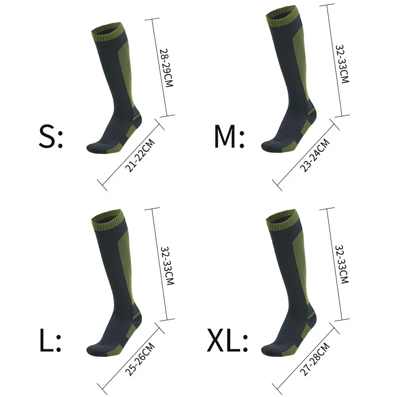 Knee High Waterproof Socks Hiking Wading Outdoor Camping Cycling Skiing Mountaineering Warm Long Knee High Waterproof Sock