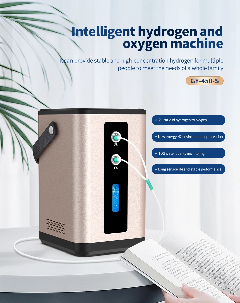 Suyzeko 450ml Oxygen Generator Hydrogen Inhalation Machine Hydrogen Molecular Water Generator Ionizer Inhaler Health Care
