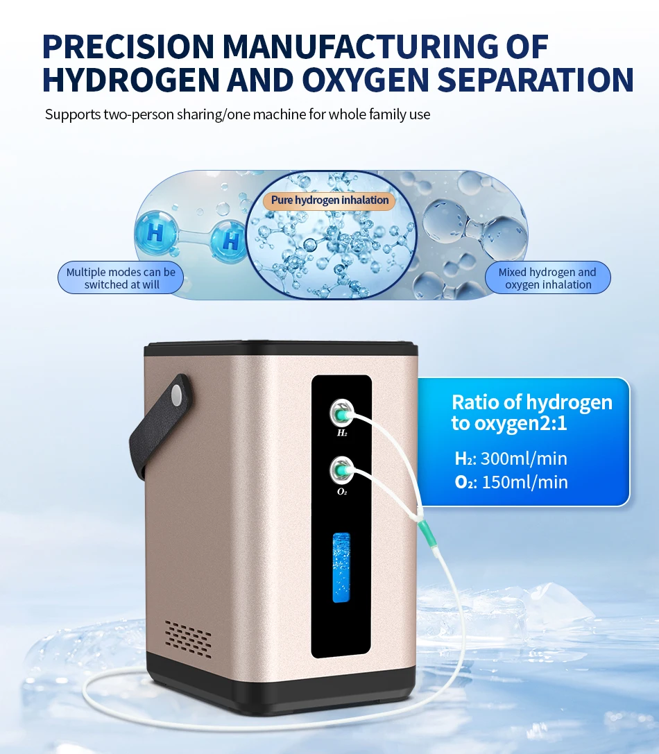 Suyzeko 450ml Oxygen Generator Hydrogen Inhalation Machine Hydrogen Molecular Water Generator Ionizer Inhaler Health Care