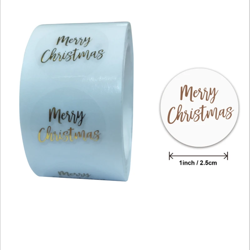 500pcs Roll Transparent sticker Bronzing stamping baking stickers Thank You label Paper bag packaging sealing 25MM