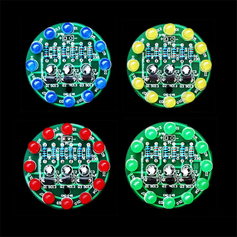 5Pcs/1pc LED Water Light LED Round Water Light Production Kit for Skill Training Soldering Practice Parts Diy Electronic Kit Set