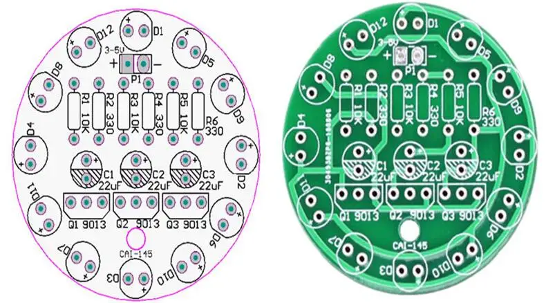 5Pcs/1pc LED Water Light LED Round Water Light Production Kit for Skill Training Soldering Practice Parts Diy Electronic Kit Set