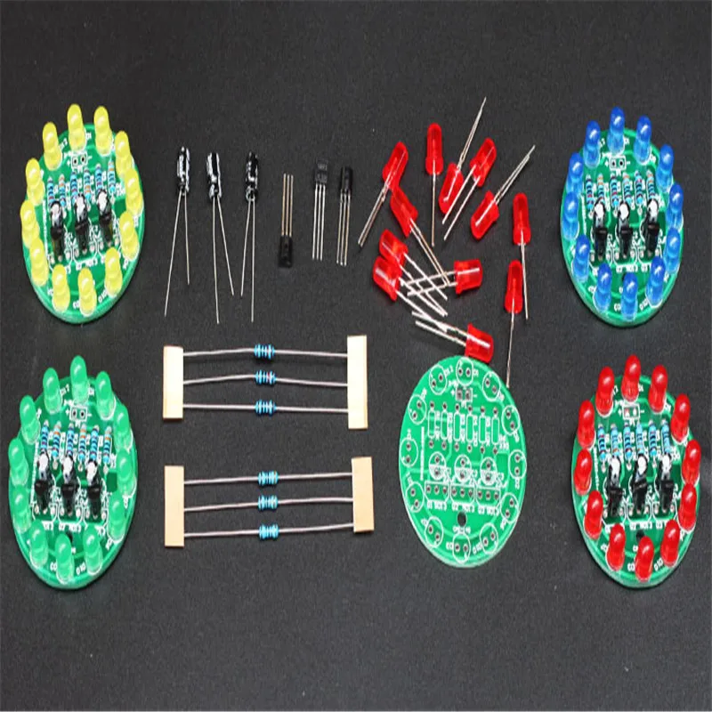 5Pcs/1pc LED Water Light LED Round Water Light Production Kit for Skill Training Soldering Practice Parts Diy Electronic Kit Set