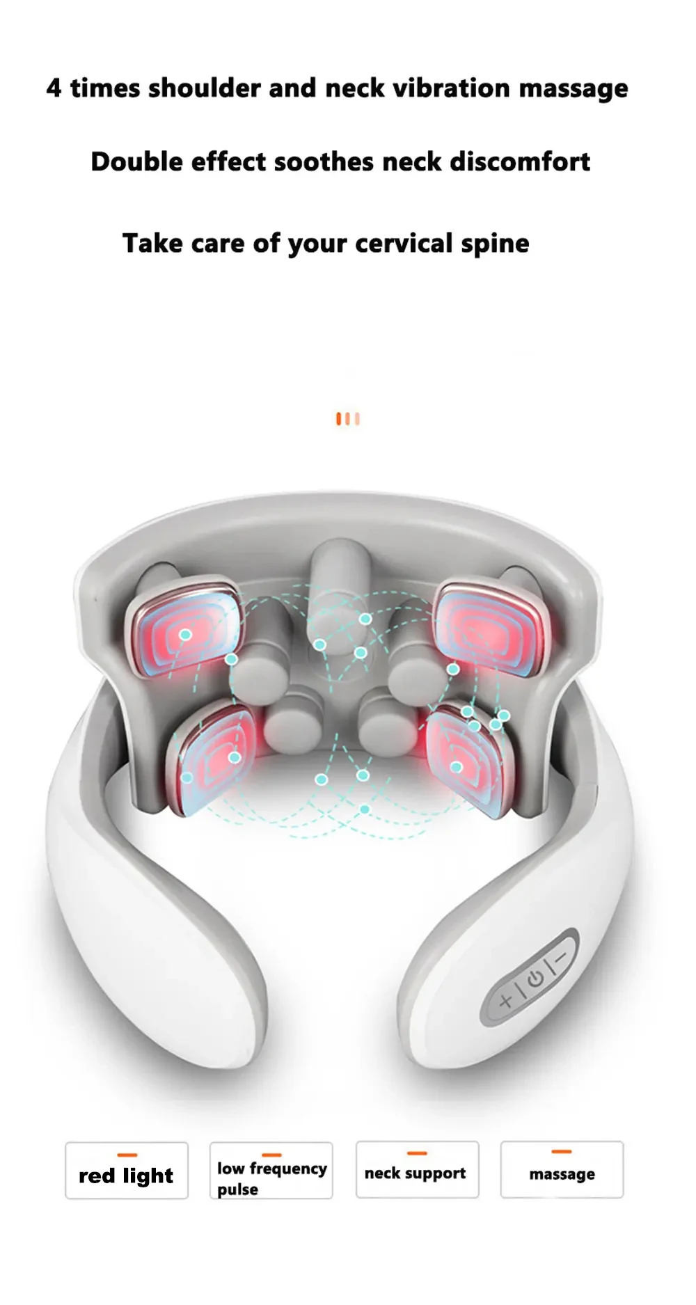 Smart Neck Massage Instrument Portable Shoulder Neck Massage Cervical Vertebra Health Care Vibrator Red Light Massage