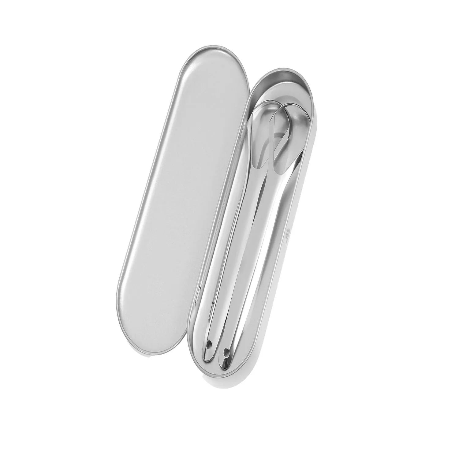 2pcs Stainless Steel Tongue Cleaners Gum Tongue Scraper for Adults Boys and Girls Tongue Care Tools Metal Tongue Scrapers family