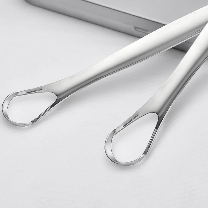 Stainless Steel Tongue Scraper Cleaner Fresh Breath Cleaning Coated Tongue Toothbrush Oral Hygiene Care Tools