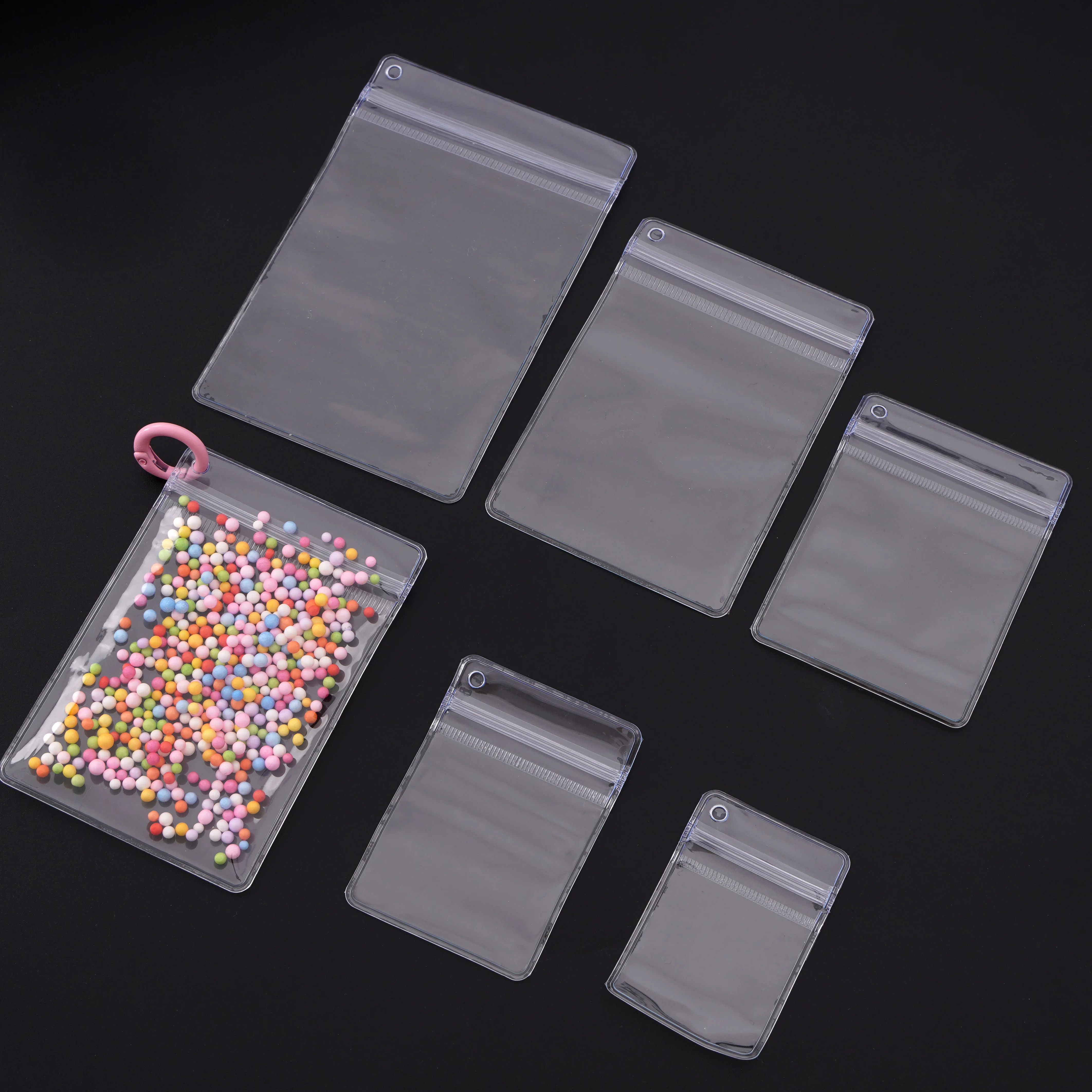 20Pcs Multi Size PVC Clear Jewelry Storage Bags Self Seal Bags Reusable for Bracelets Necklaces Rings Packaging Jewelry Display