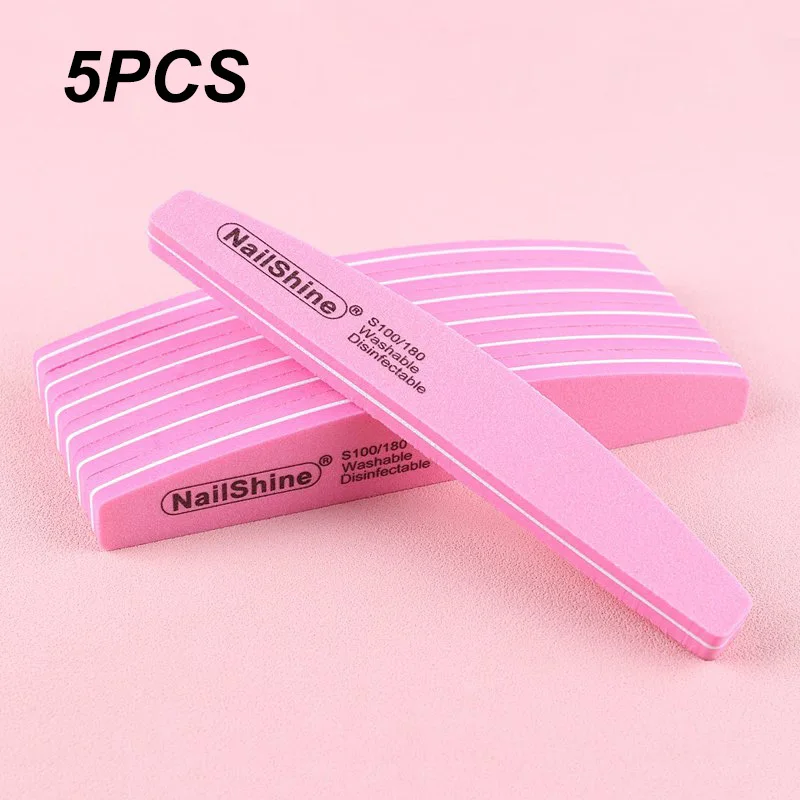 2/5/10PCS Professional Double-sided Nail File Block Colorful Sponge Nail Polish Buffing Sanding Buffer Strip Polishing Pedicure