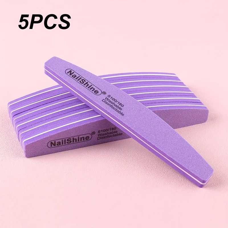 2/5/10PCS Professional Double-sided Nail File Block Colorful Sponge Nail Polish Buffing Sanding Buffer Strip Polishing Pedicure