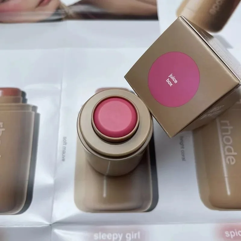 RHODE Pocket Blush Stick Lip Gloss And Cheek Hydrating Stick Natural Rouge Powder Blush Cream Lipstick Cheek Easy To Apply Color