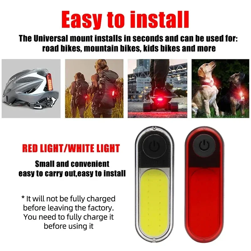 BUCKLOS Bicycle COB Light Set USB Charging High Visibility Taillight 500lm MTB Road Bike Light Lamp Cycling Accessories