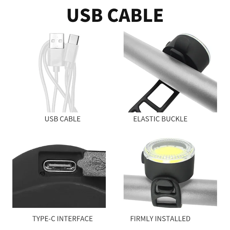 BUCKLOS Bicycle COB Light Set USB Charging High Visibility Taillight 500lm MTB Road Bike Light Lamp Cycling Accessories