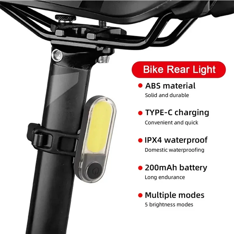 BUCKLOS Bicycle COB Light Set USB Charging High Visibility Taillight 500lm MTB Road Bike Light Lamp Cycling Accessories