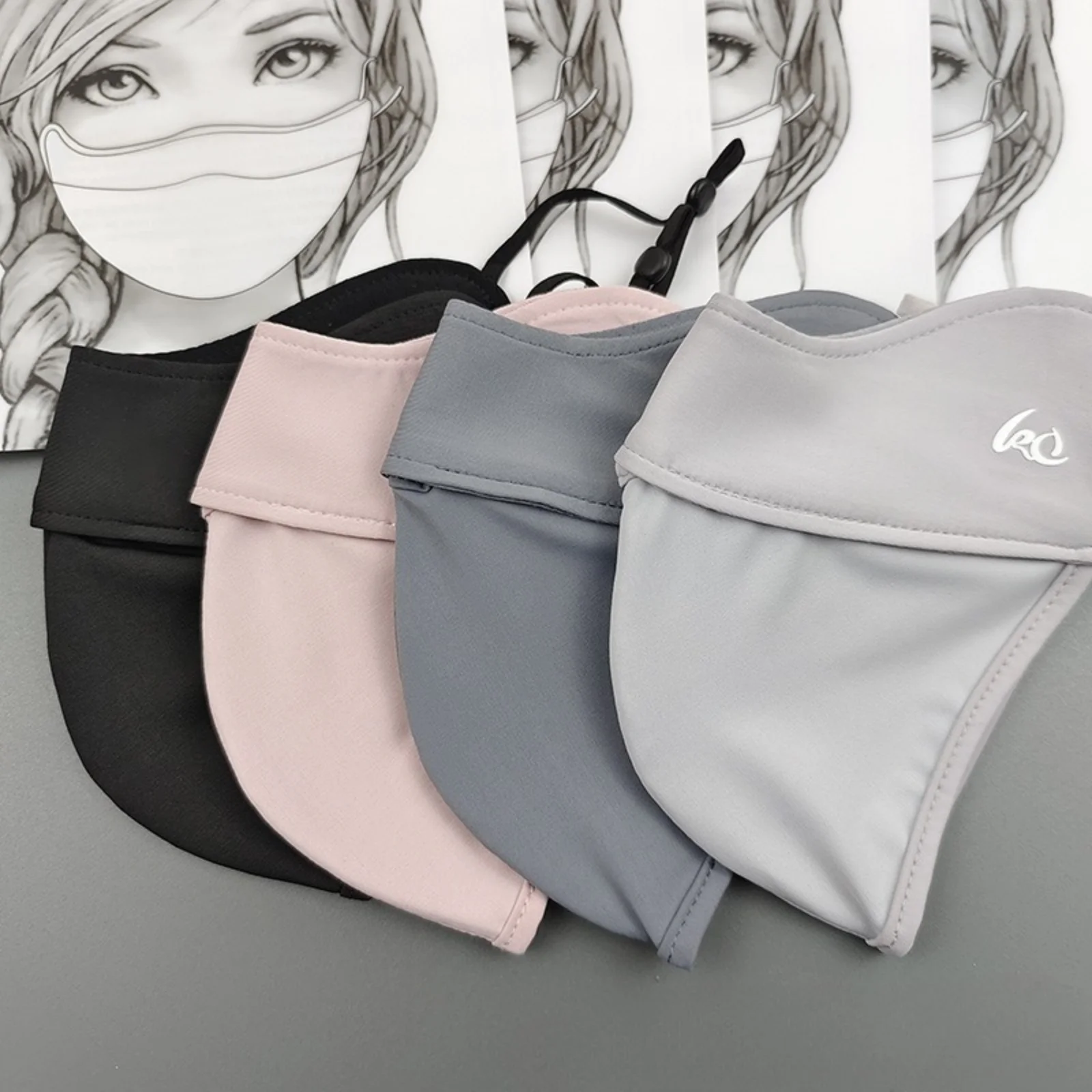 2026 NewThin Sunscreen Face Scarf Ice Silk Mask Summer Cover Veil Eye Protection Gini Golf