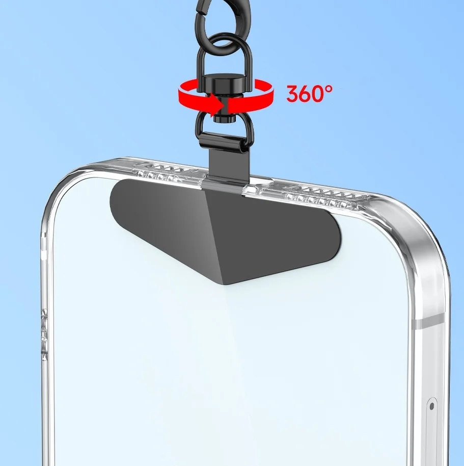 360° Rotation Metal Steel Phone Tether Tab Cell Phone Lanyard Patch Gasket Universal Cellphone Lanyard Safety Connecter Piece