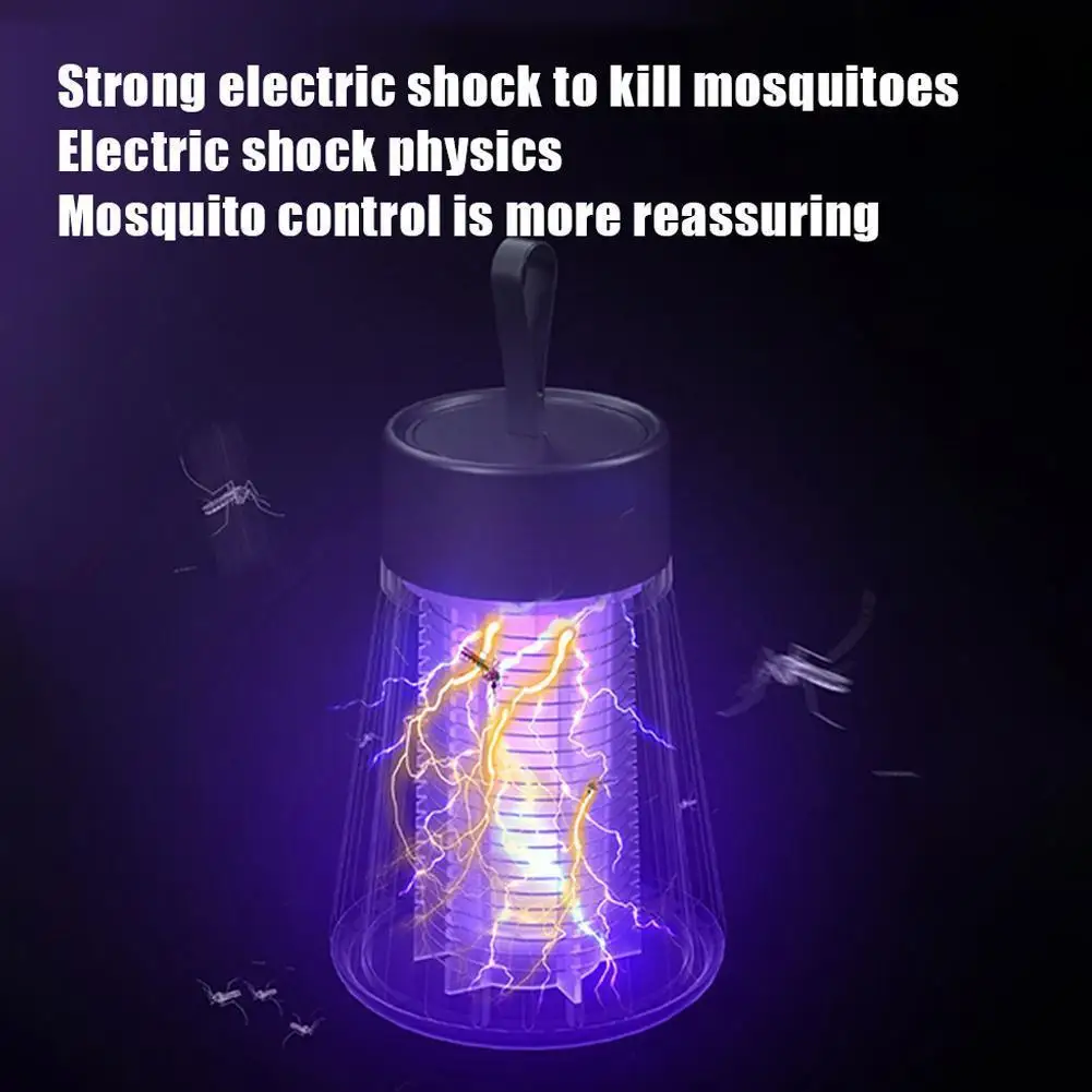 Electric Shock Mosquito Killer Lamp UV Light USB Anti Mosquito Trap For Bedroom Outdoor Camping Use Kills Moths Wasps Gnats