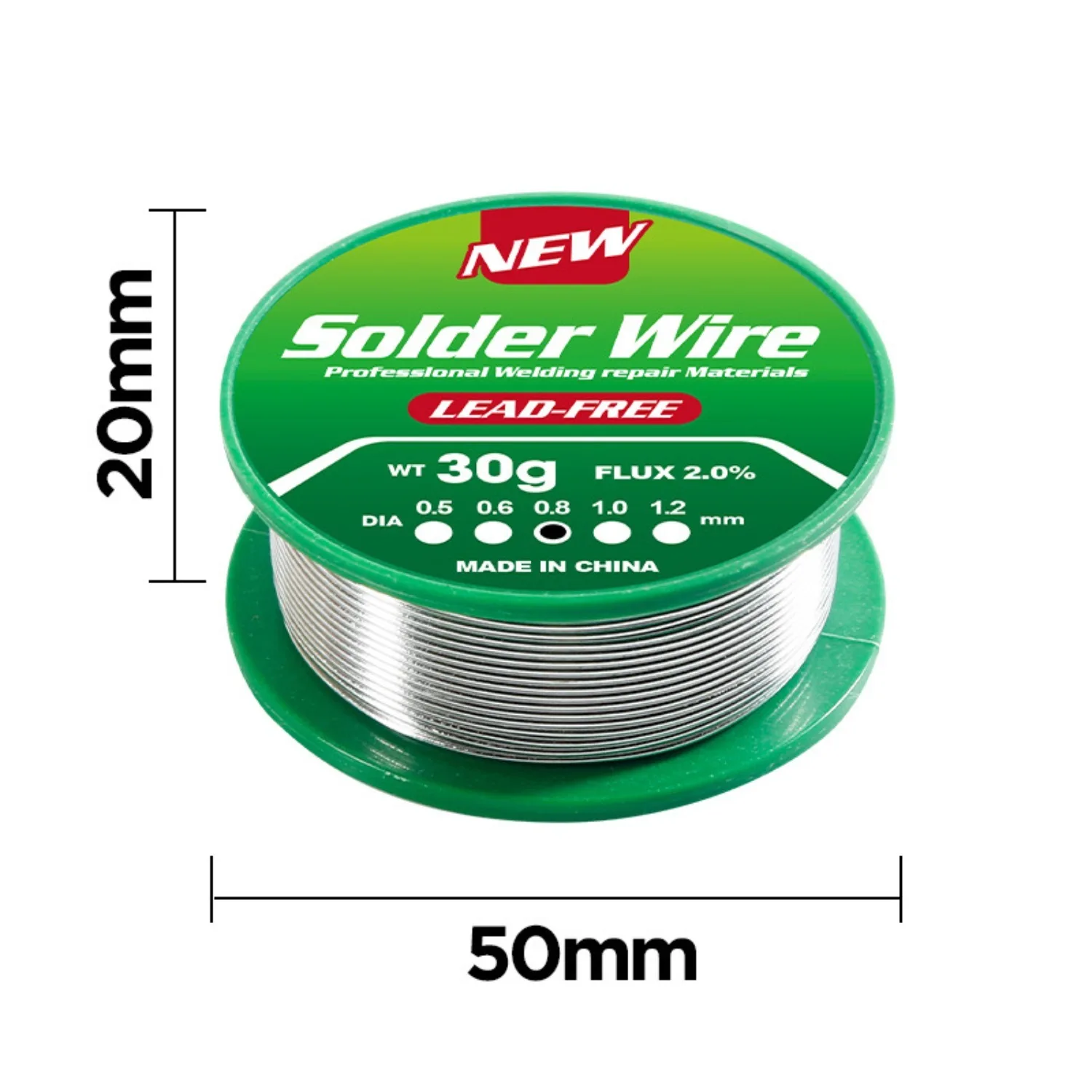 100g/50g/30g/20g/8g Low Melting Point Lead-Free Solder Wire Coil Sn99.3/Cu0.7 High Purity Soldering Wire Rosin Core Tin