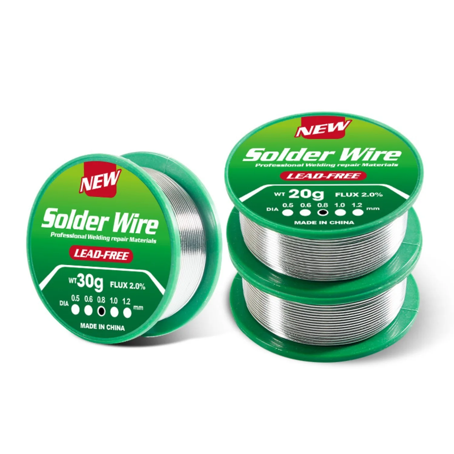 100g/50g/30g/20g/8g Low Melting Point Lead-Free Solder Wire Coil Sn99.3/Cu0.7 High Purity Soldering Wire Rosin Core Tin