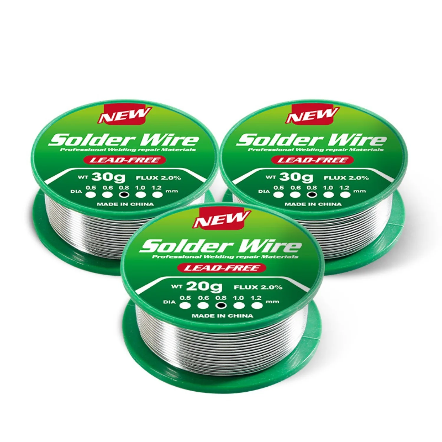 100g/50g/30g/20g/8g Low Melting Point Lead-Free Solder Wire Coil Sn99.3/Cu0.7 High Purity Soldering Wire Rosin Core Tin