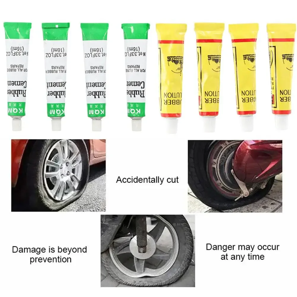 Bike Tire Patch Kit - Instant Puncture Repair Glue & Rubber Cement for Bicycle Inner Tube Tires