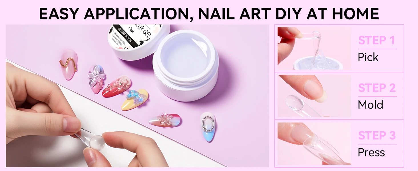 Makartt Solid Gel Builder Kit for 3D Scupting DIY-15ML 4 in 1 Nail Extension Gel, Silicone Molds, Sculpting Brush,UV Gel Glue