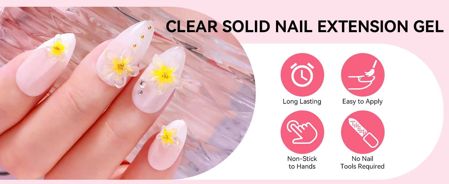 Makartt Solid Gel Builder Kit for 3D Scupting DIY-15ML 4 in 1 Nail Extension Gel, Silicone Molds, Sculpting Brush,UV Gel Glue