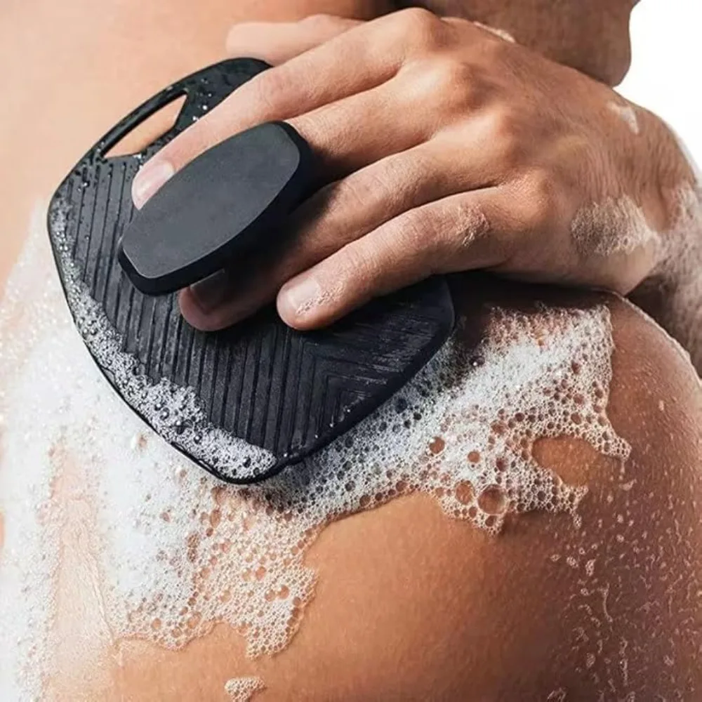 A four-piece bath brush set that can be used for back, face, body and head massage.