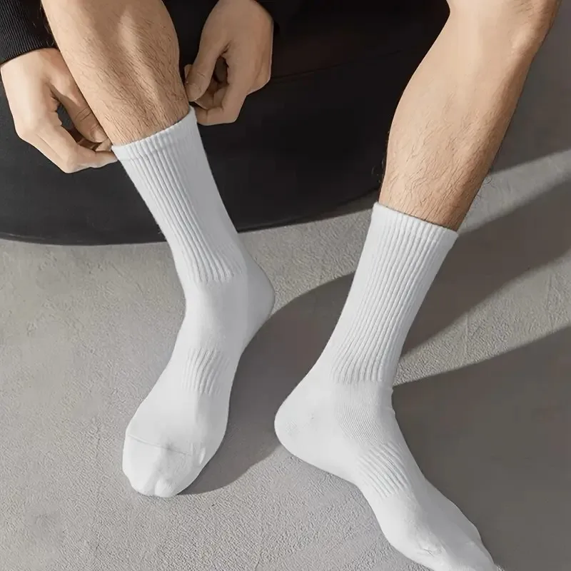 10/20 Pair Men Women Anti Odor Knitted Mid Tube Socks Suitable All Seasons Sweat Absorbing Breathable Couples Casual Sports Sock