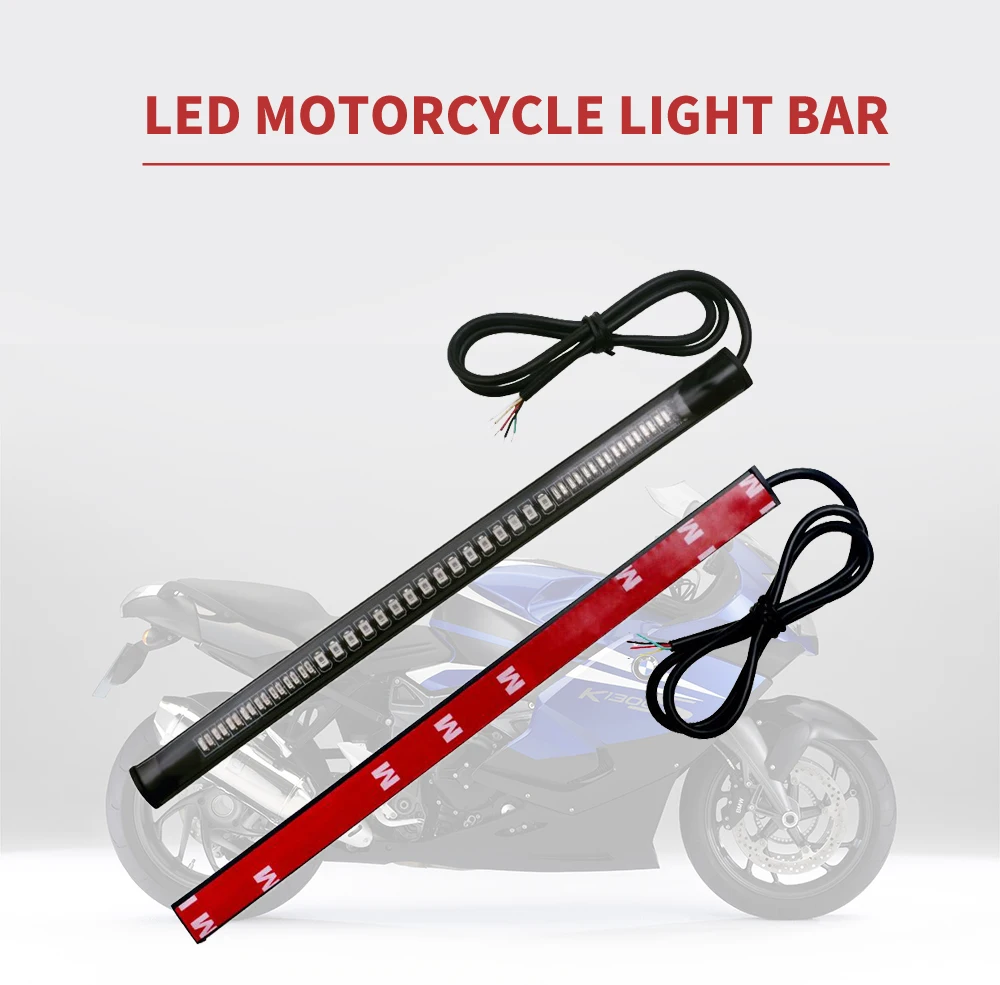 Flexible 48 LED Motorcycle Light Bar Strip Turn Signal Tail Brake for Bmw K75 Cafe Racer Retro Motorcycle Parts