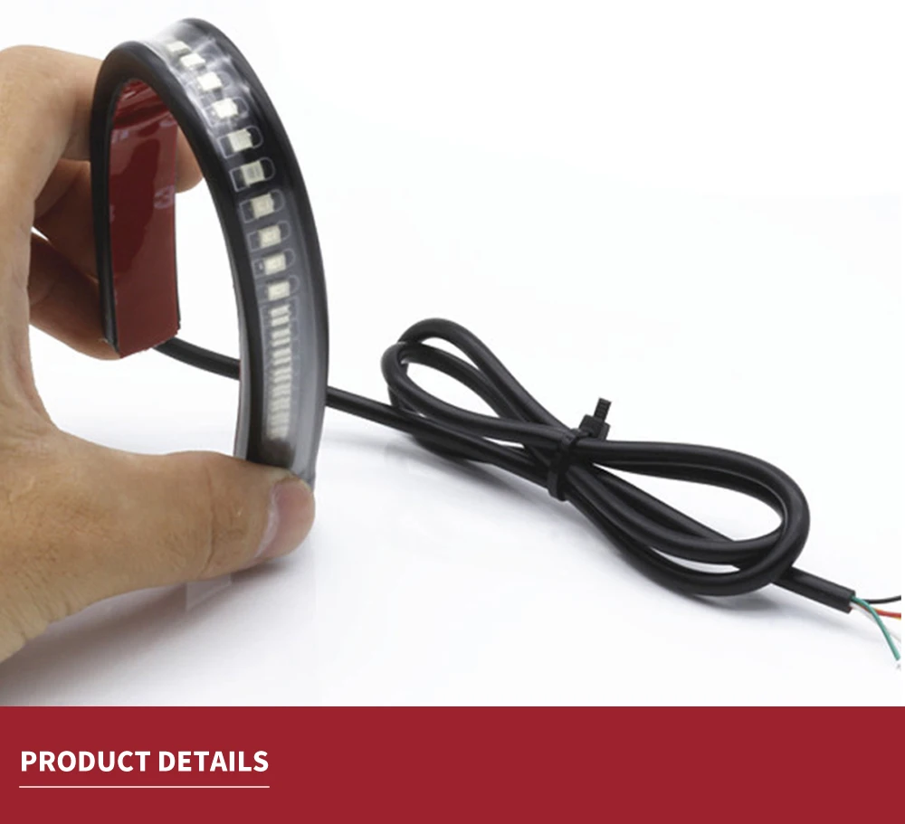 Flexible 48 LED Motorcycle Light Bar Strip Turn Signal Tail Brake for Bmw K75 Cafe Racer Retro Motorcycle Parts