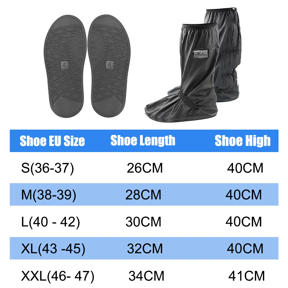Reusable Motorcycle Scooter Dirt Bike Rain Shoes Cover Non-Slip Boot Covers Unisex Bicycle Shoes Protectors For Rainy Snowy Day