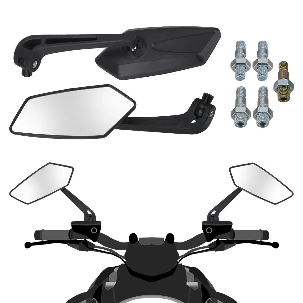 YOSOLO Motorcycle Rearview Mirrors For Cafe Racer Universal Black Motorcycle Accessories Side Mirrors